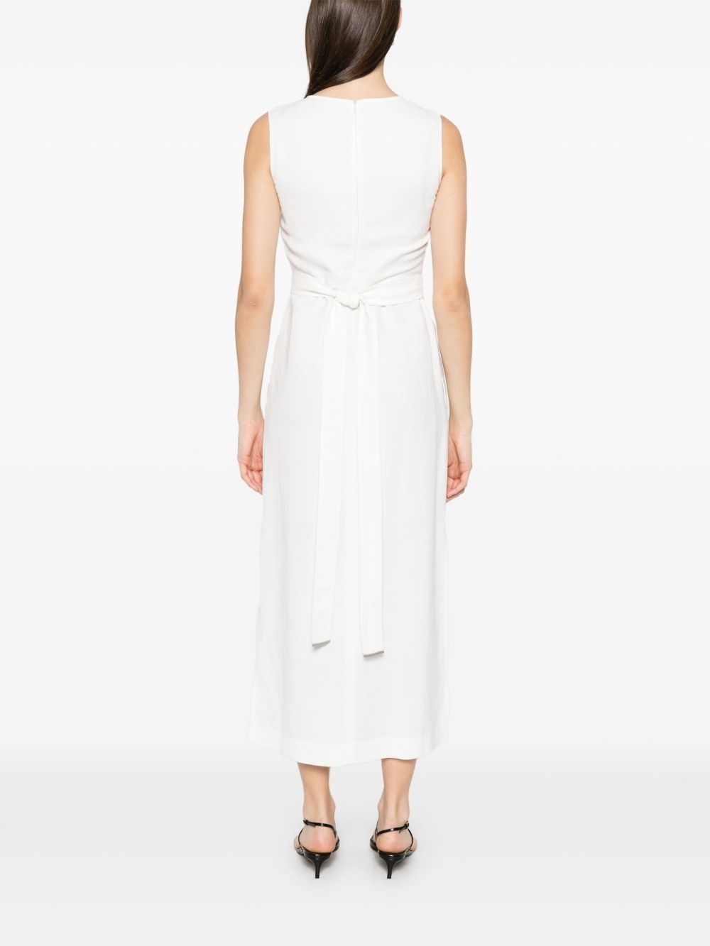 twill wrap midi dress - 4