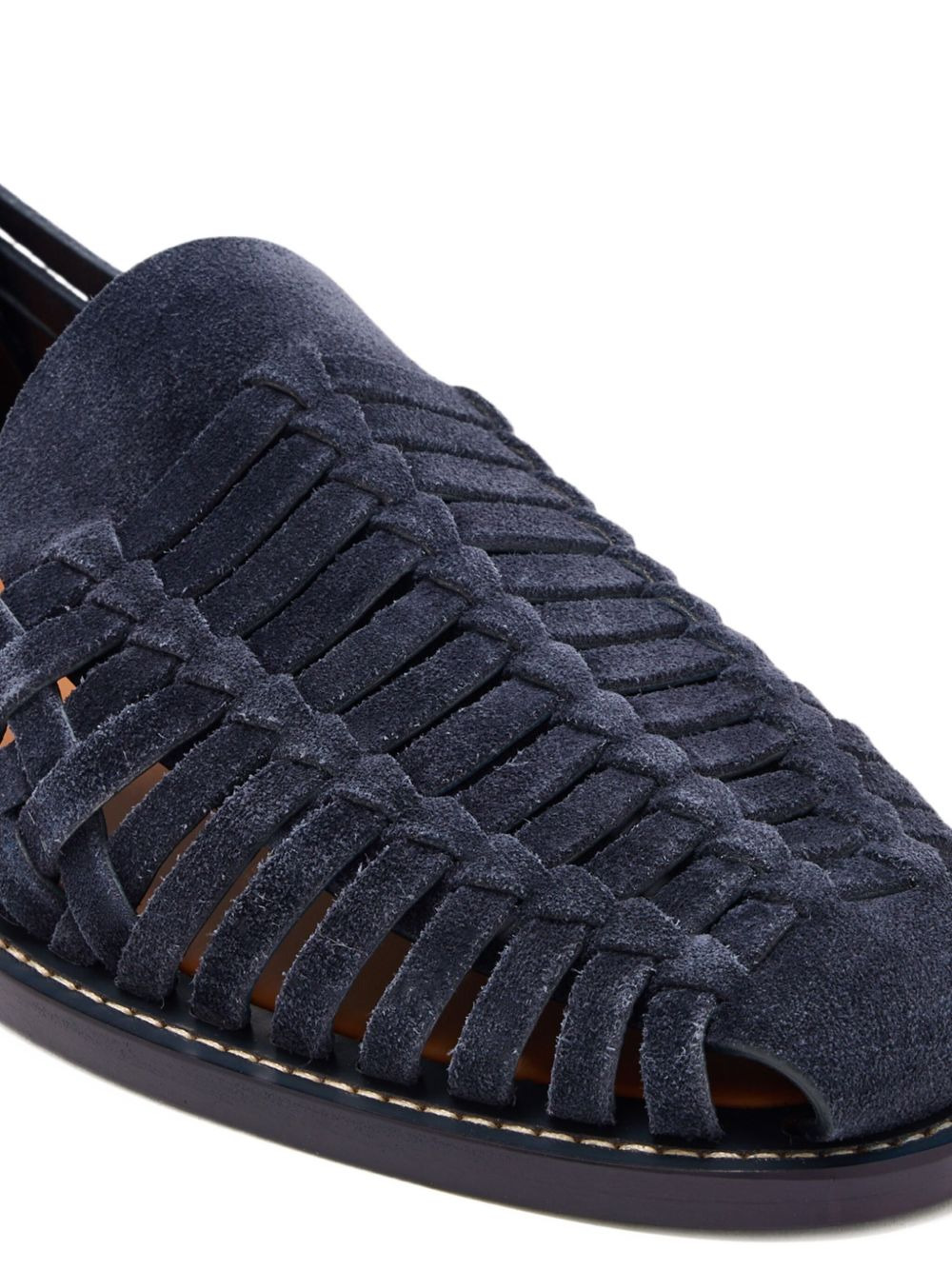 woven suede loafers - 3