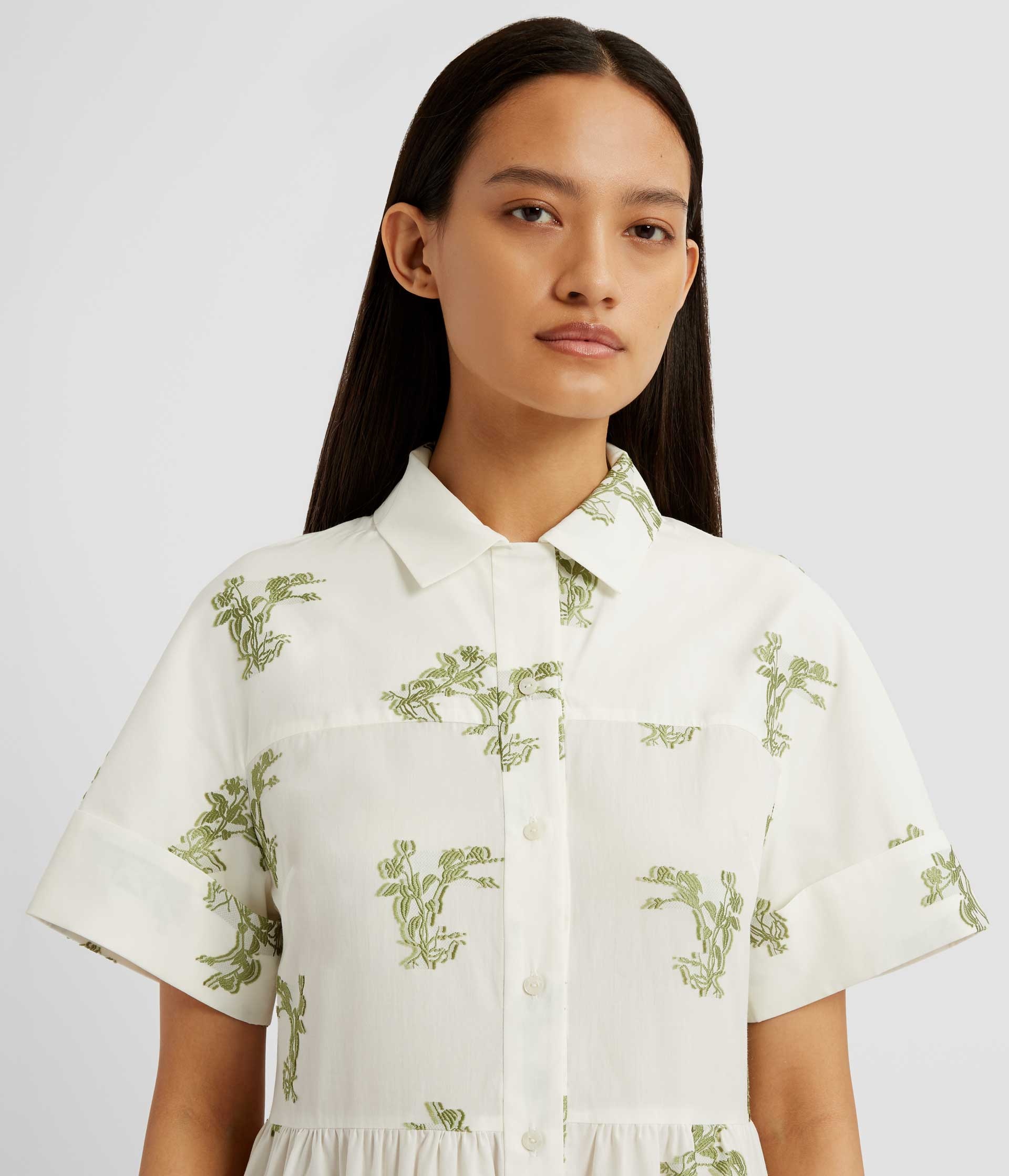 SHORT SLEEVE MIDI SHIRT DRESS - 3