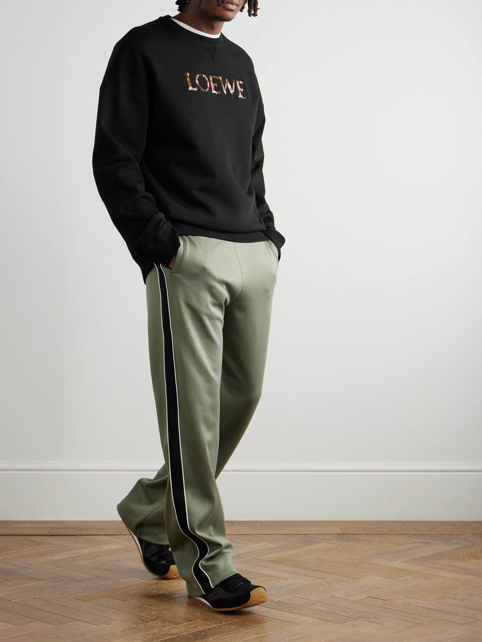 Logo-Embroidered Cotton-Jersey Sweatshirt Black - 2