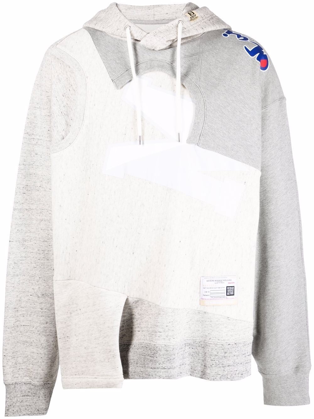 patchwork pullover hoodie - 1