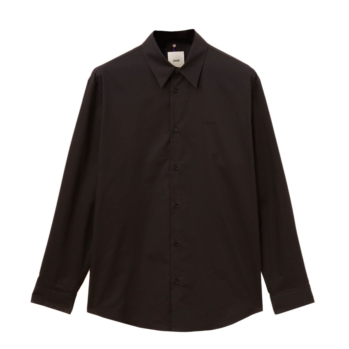 OAMC Printed Mark Classic Shirt in Black | REVERSIBLE