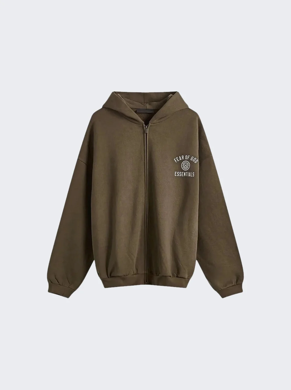 Heavy Fleece Full Zip Hoodie Brown - 1