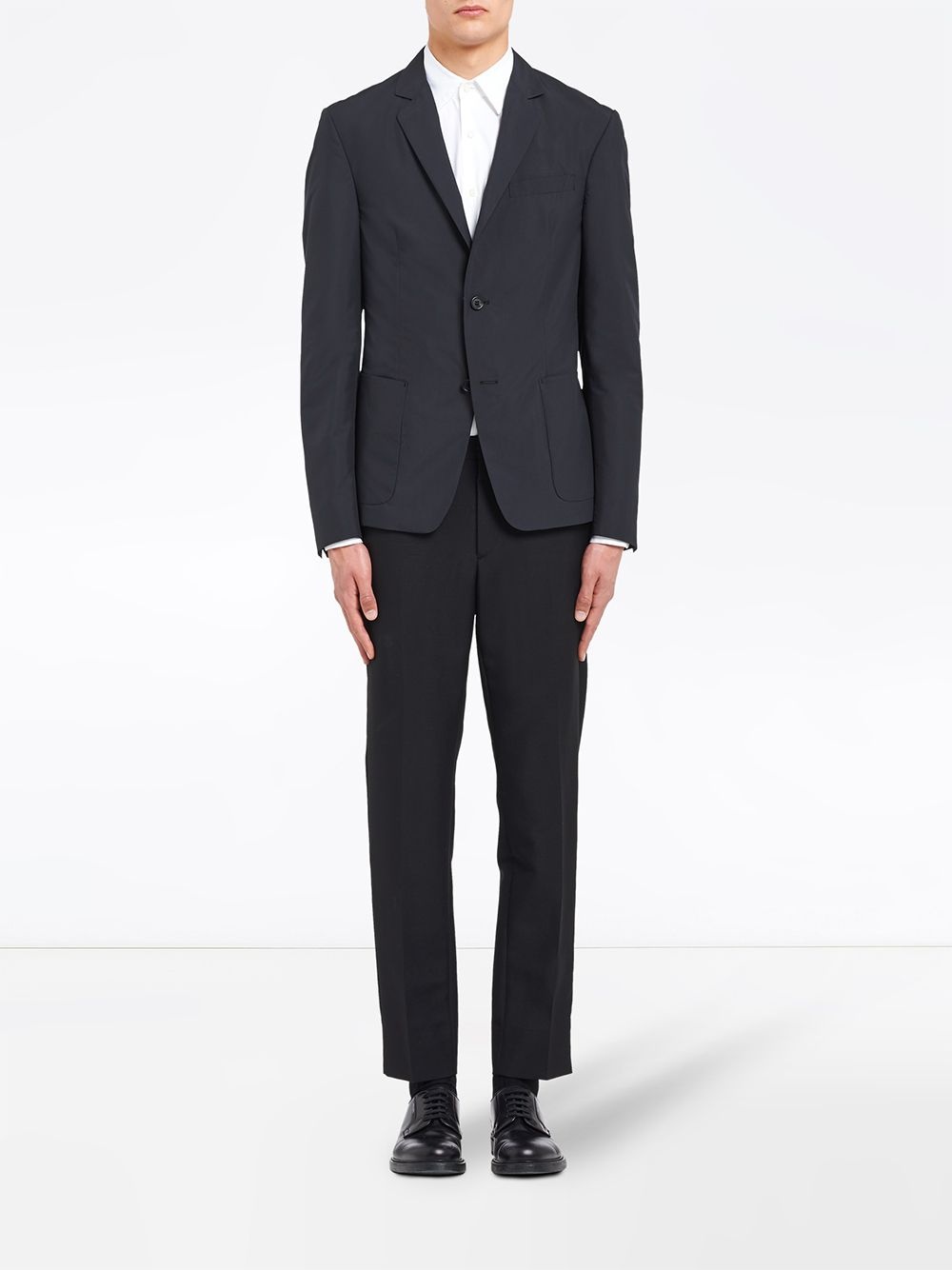 technical poplin single-breasted jacket - 2