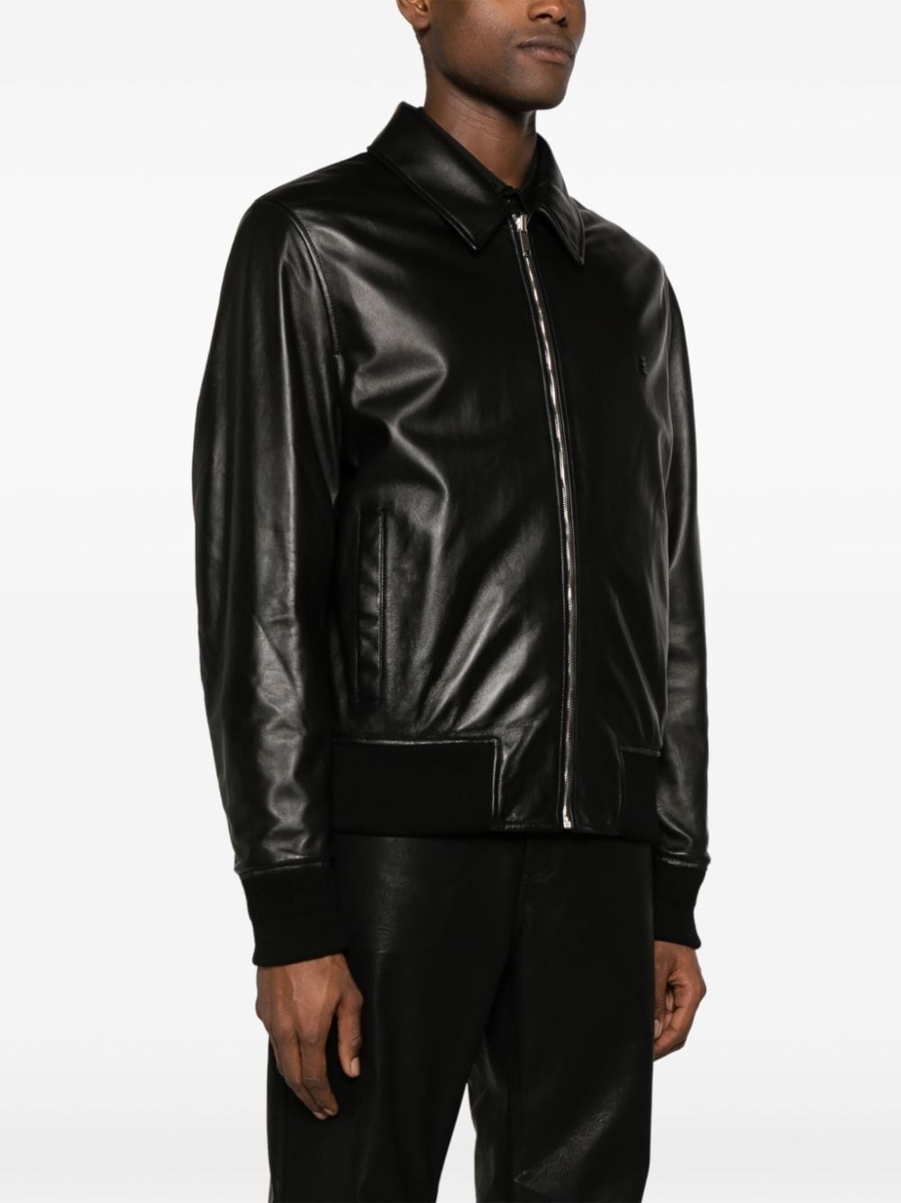 reversible leather bomber jacket - 3