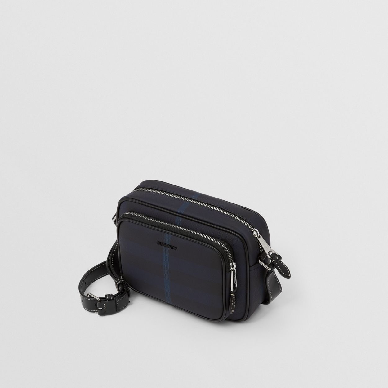 Exaggerated Check and Leather Crossbody Bag - 4