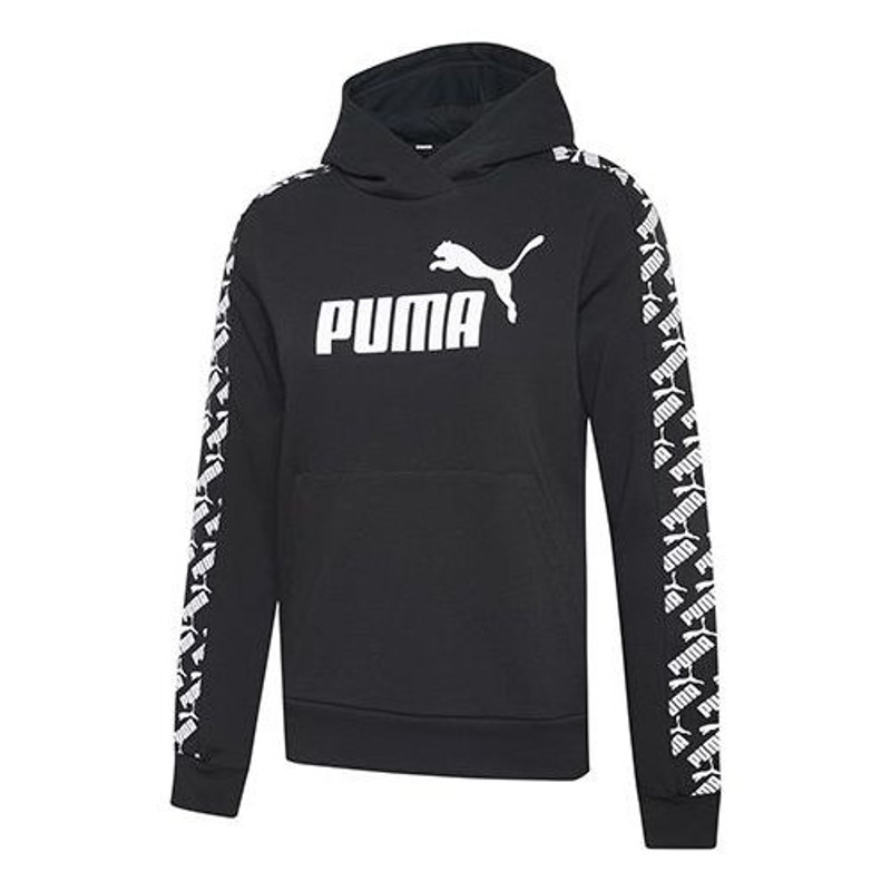 (WMNS) PUMA Amplified Cropped Hoodie 'Black' 583817-01 - 1