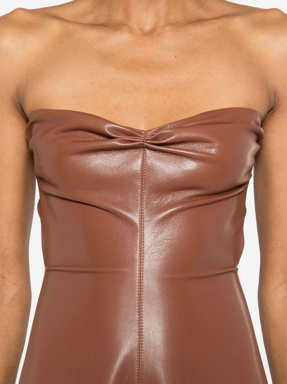 faux-leather midi dress - 6
