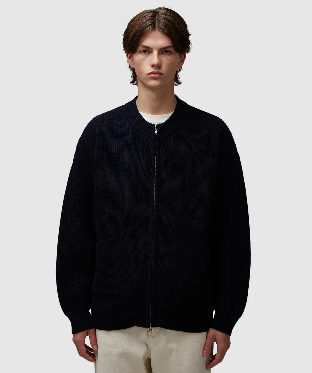 Wool deck zip up cardigan - 1