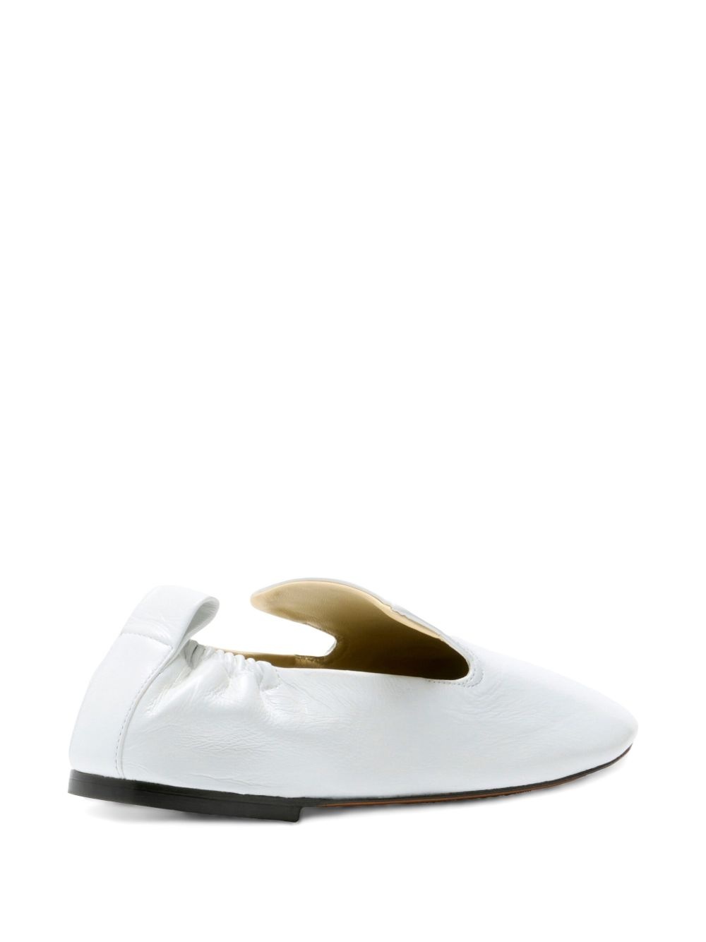 ruched leather loafers - 3
