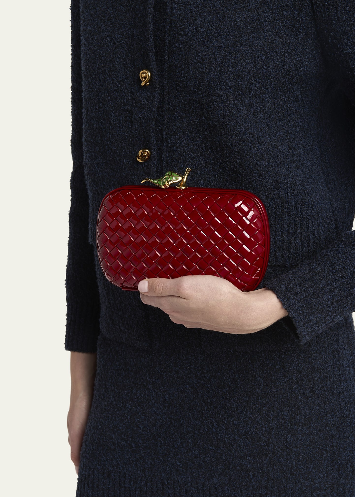 Apple Knot Patent Leather Clutch Bag - 2