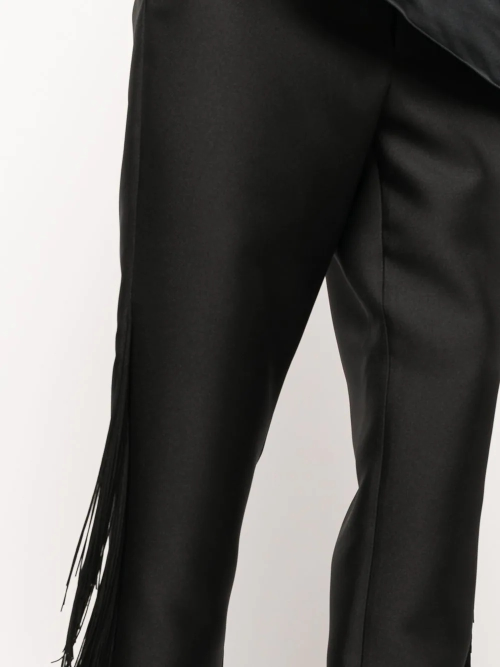 fringed straight-leg tailored trousers - 5