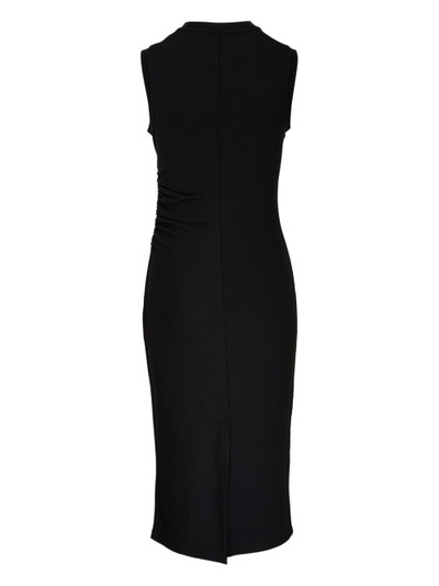 Vince ruched sleeveless midi dress outlook