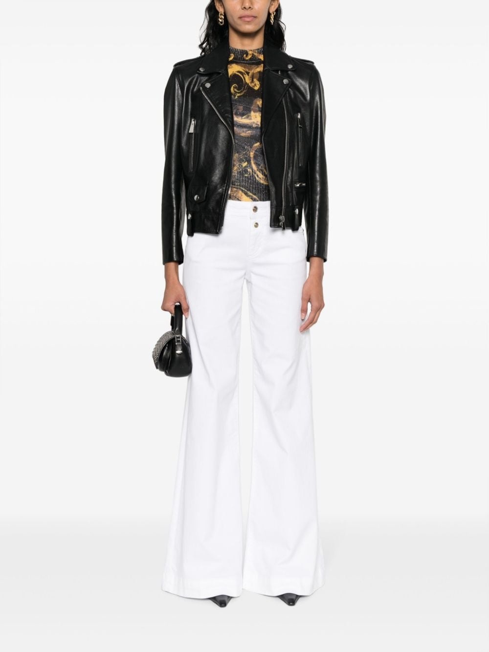 logo-patch wide-leg jeans - 2