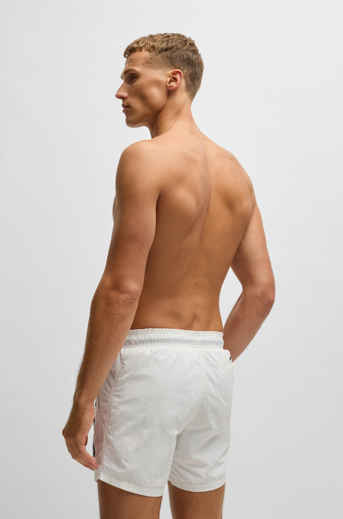 FULLY LINED SWIM SHORTS WITH LOGO PRINT - 4