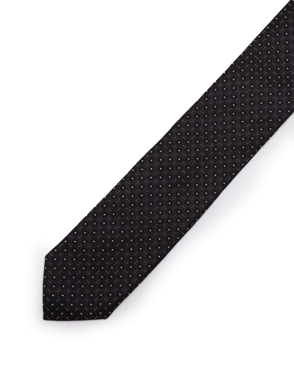 patterned-jacquard silk tie - 2