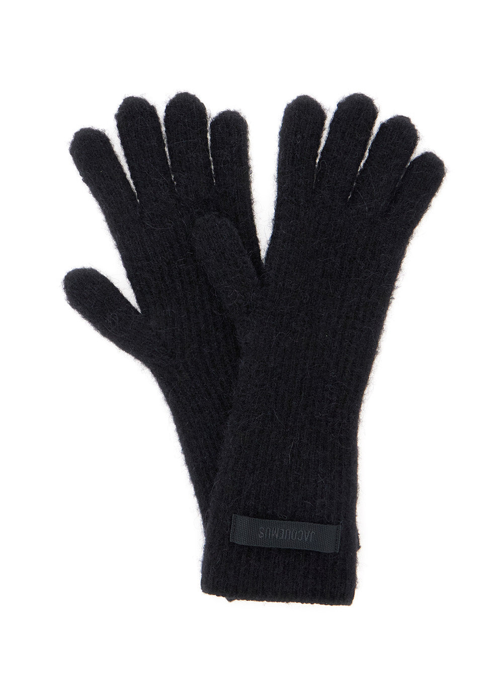 Jacquemus Women 'Les Gants Gros Grain' Black Gloves With Logo Patch On The Front In Wool Blend Woman - 3