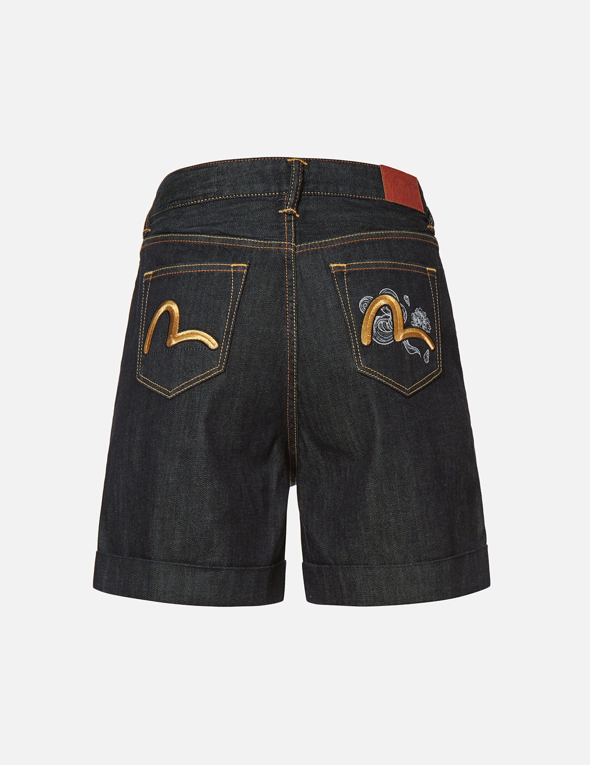 SEAGULL EMBROIDERY DENIM SHORTS - 1