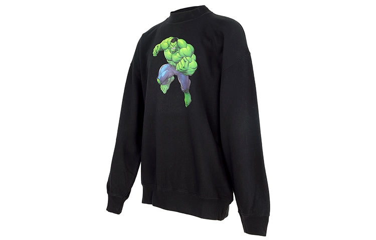 Balenciaga x Marvel Hulk-Print Boxy Crewneck Cotton Sweatshirt 'Black' 671125TLV581000 - 4