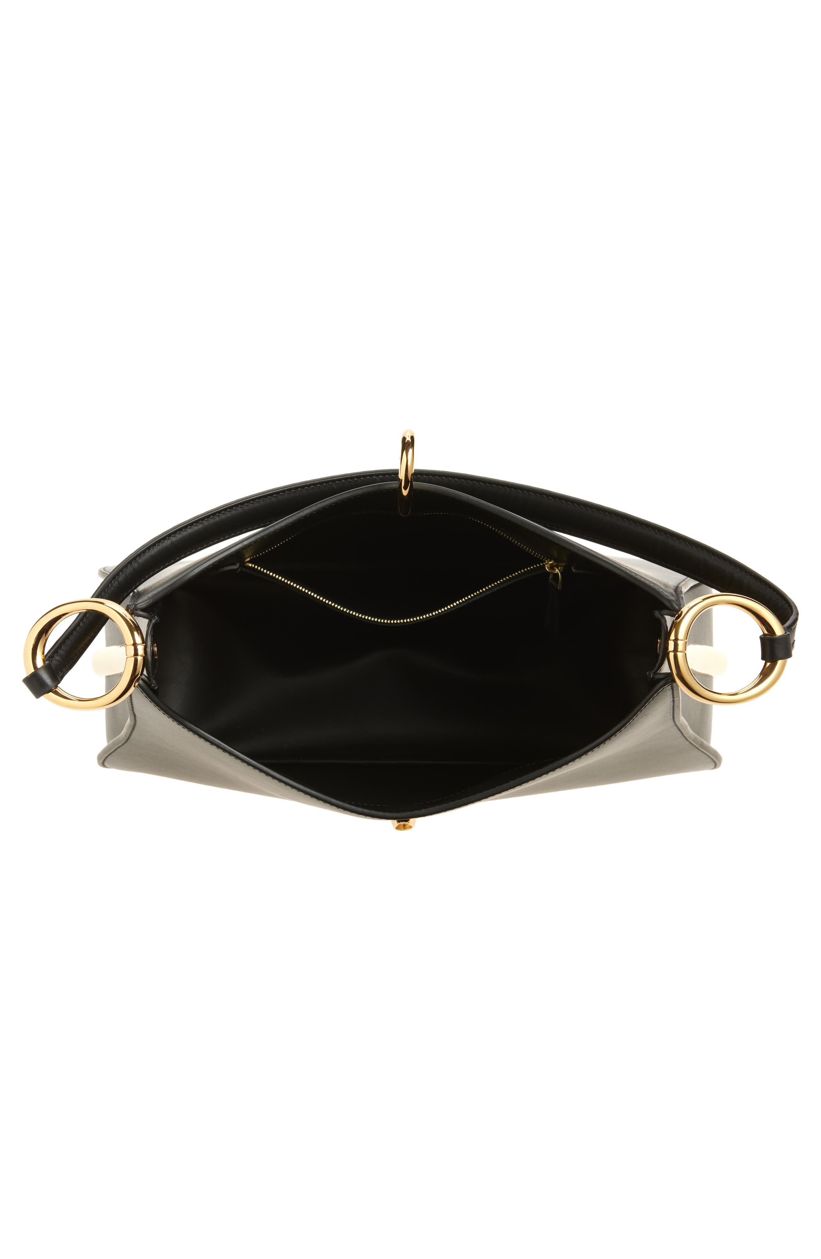 Rabanne Ring Leather Hobo Shoulder Bag in Black /Gold at Nordstrom - 4