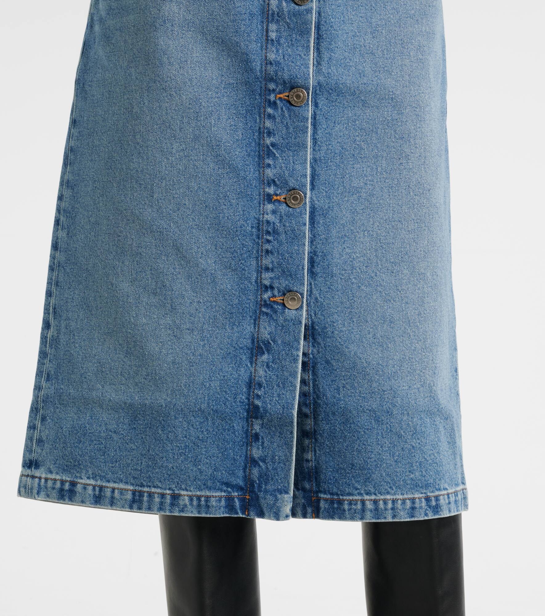Chain-detail denim midi skirt - 5