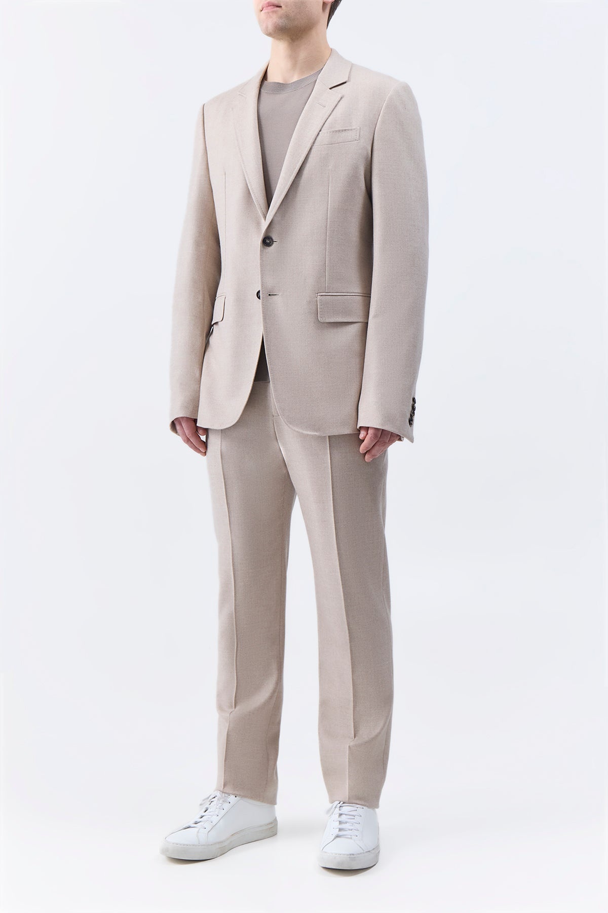 Sebastian Pant in Camel Virgin Wool Cashmere Flannel - 3