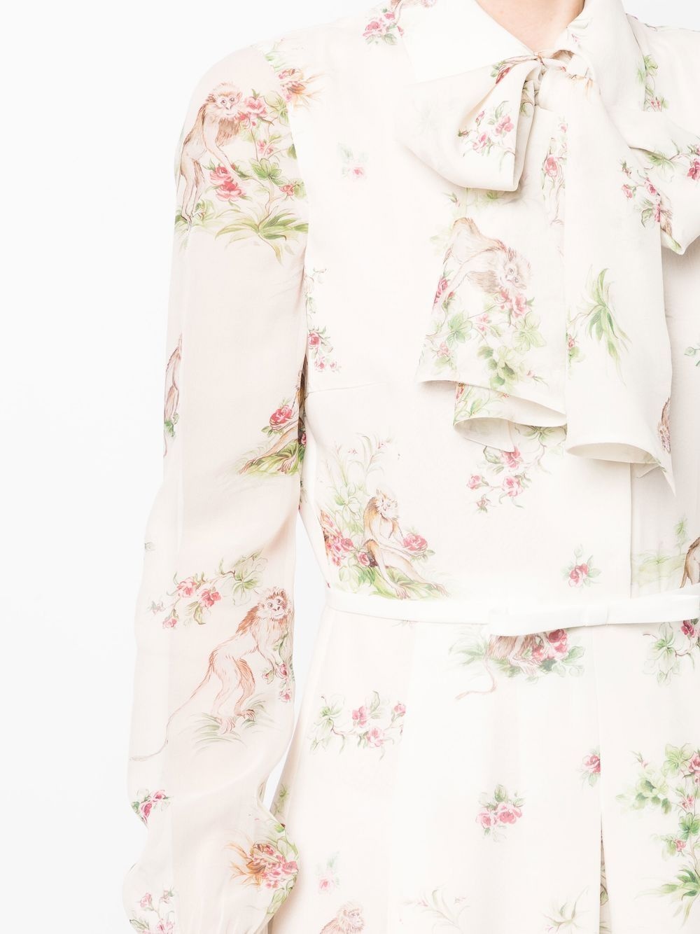 floral-print silk dress - 5