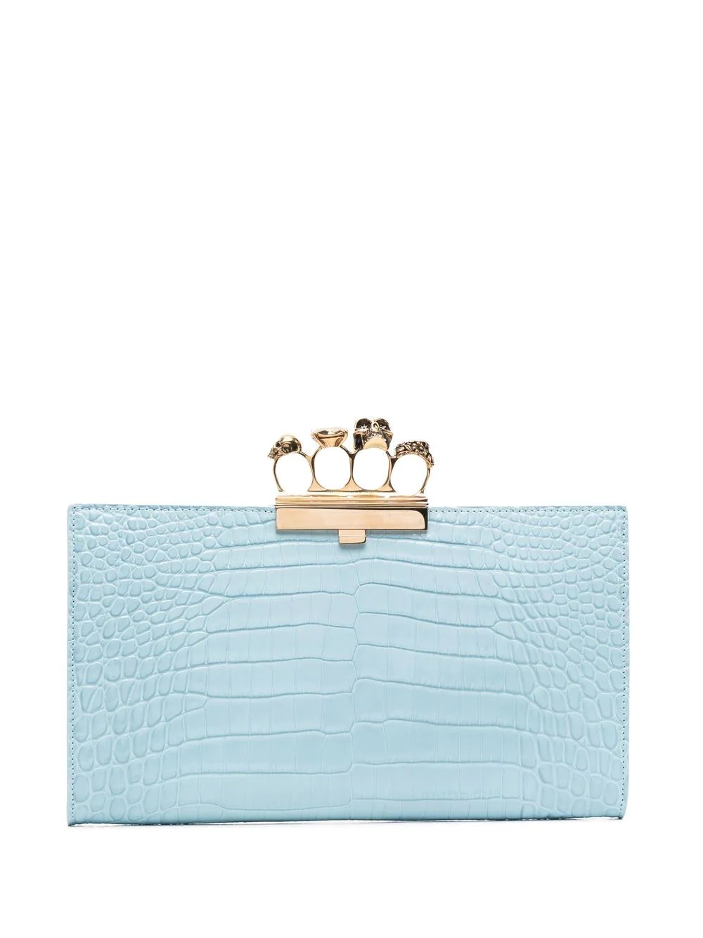 crocodile-effect clutch bag - 1