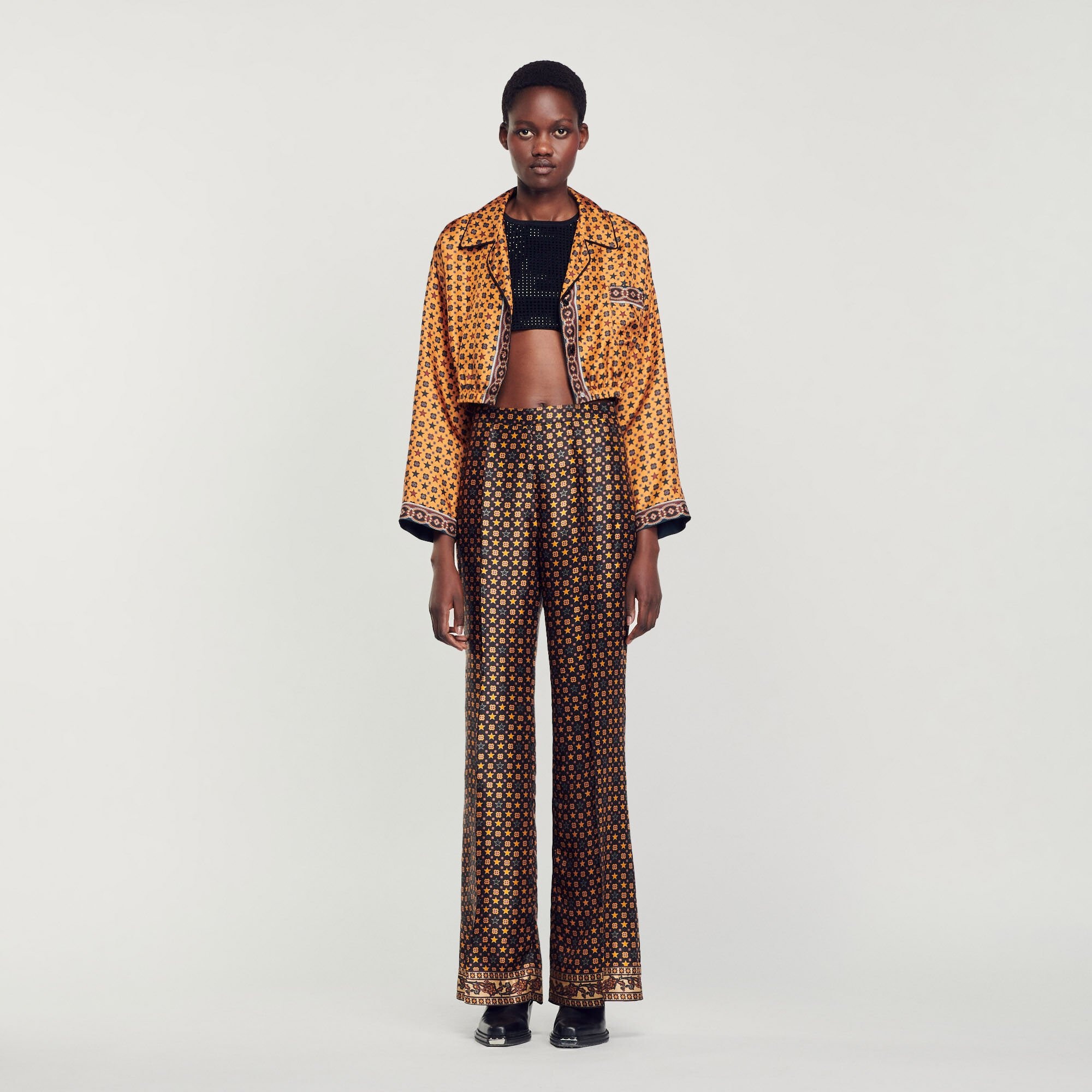 PRINTED SATIN PANTS - 2