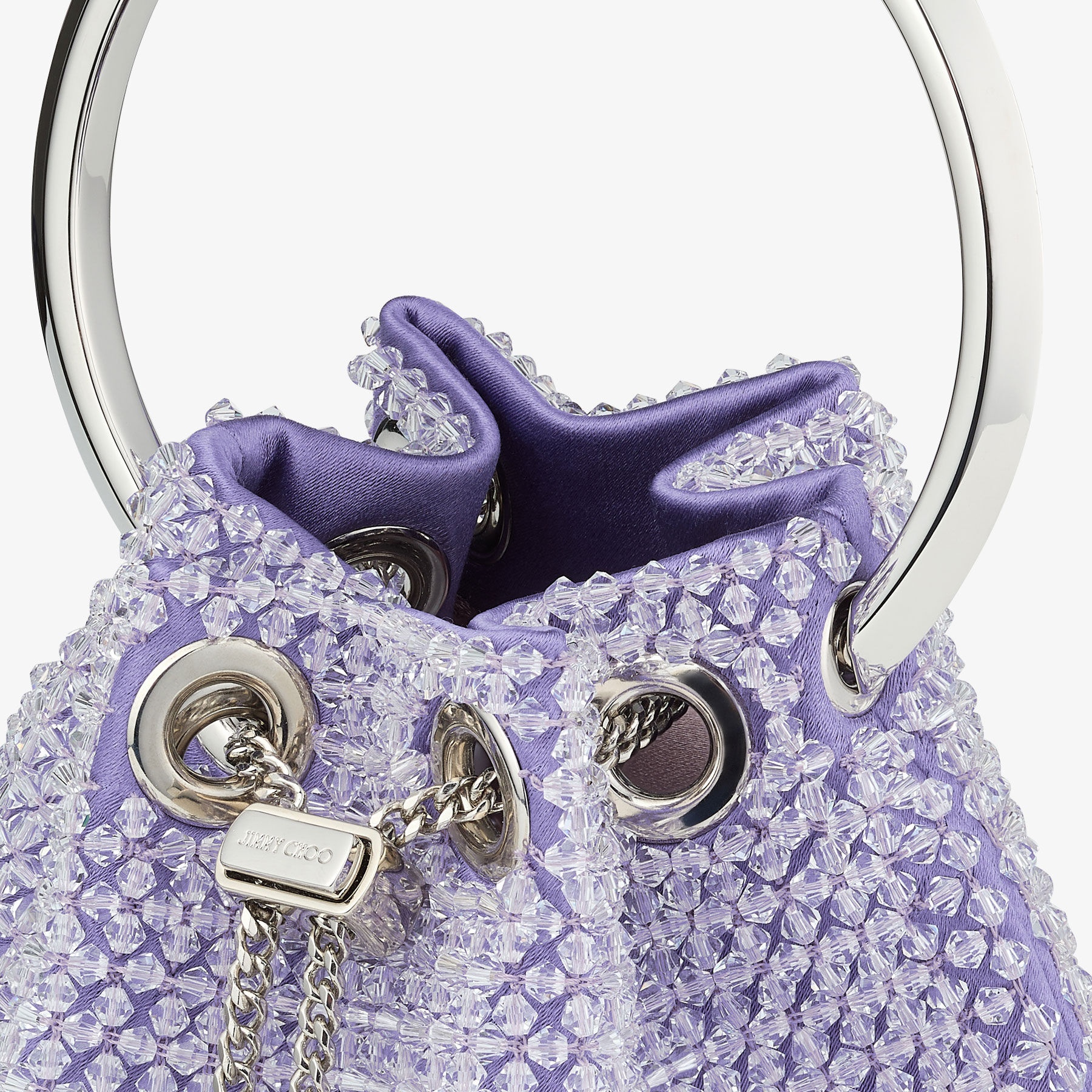 Micro Bon Bon
Tanzanite Embroidered Satin Mini Bag - 3