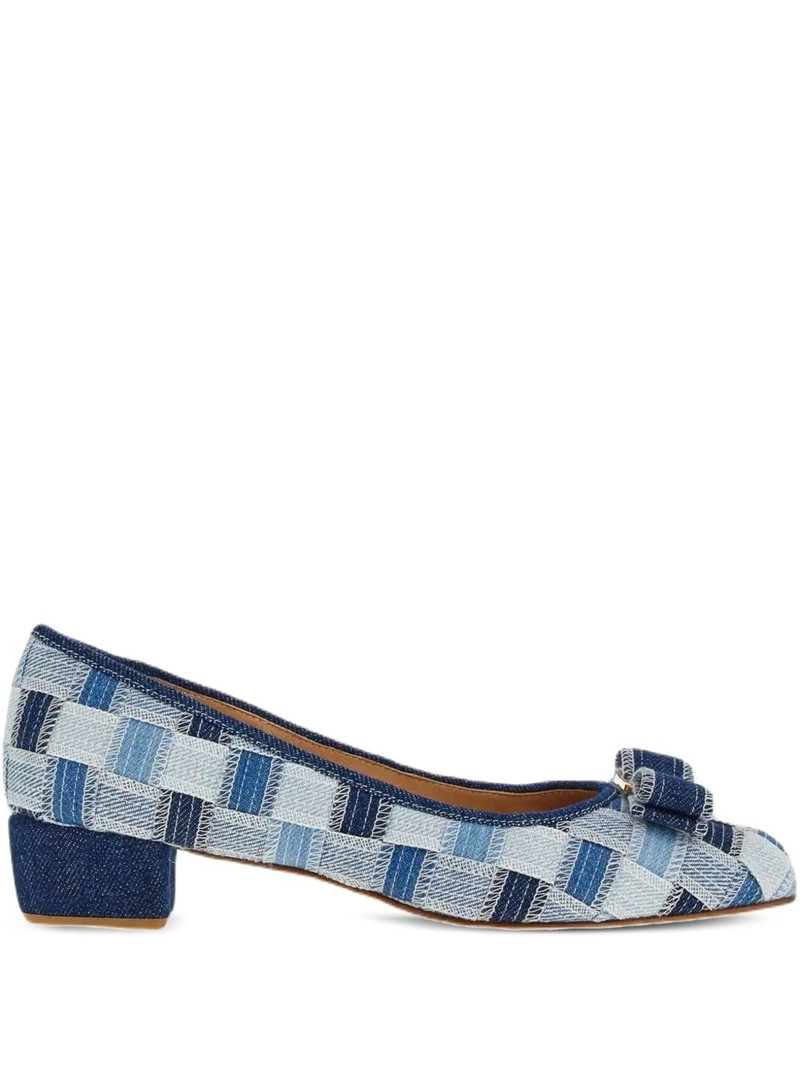 Varina checked block-heel pumps 1