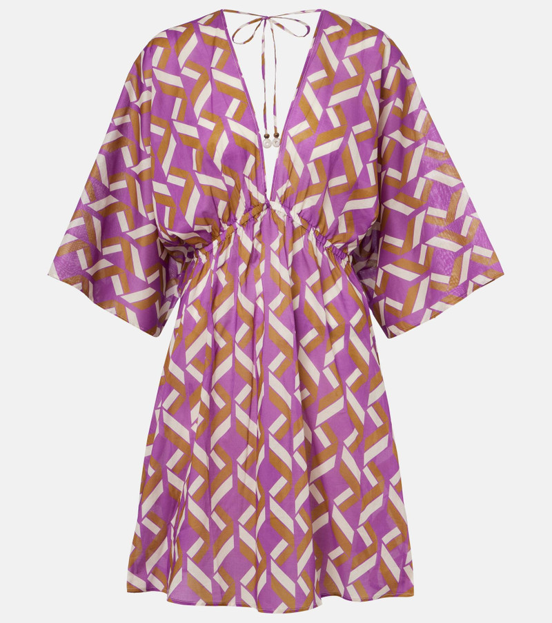 Feel patterned cotton voile minidress 1