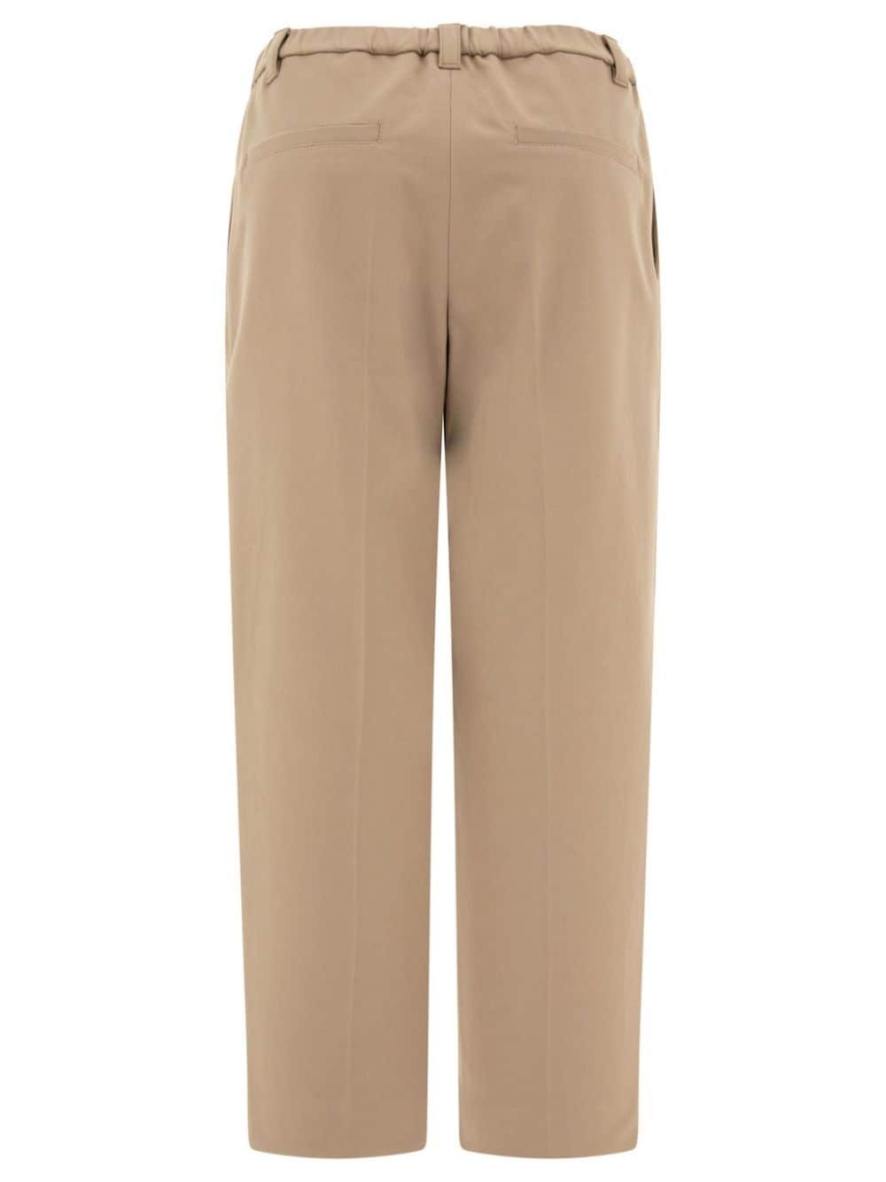 single-pleat straight-leg trousers - 2