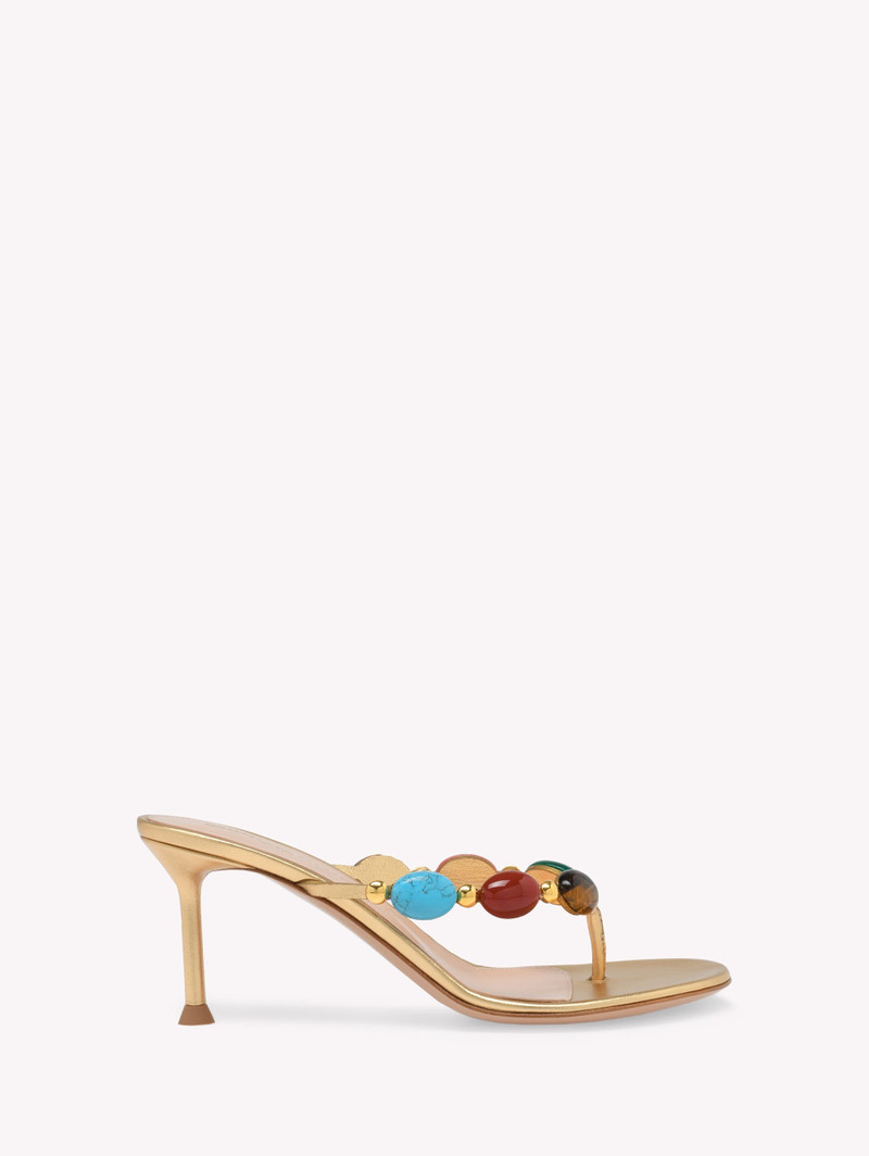 Gianvito Rossi Shanti Thong 70 Sandals in Metallic Gold at Nordstrom - 1