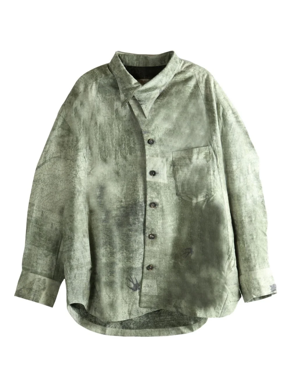 buttoned chest-pocket shirt - 1