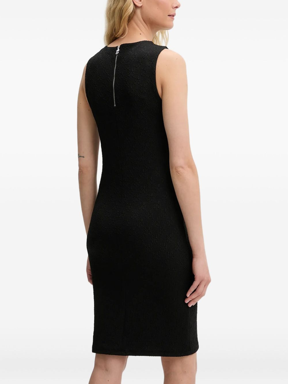 logo-jacquard sleeveless mini dress - 3