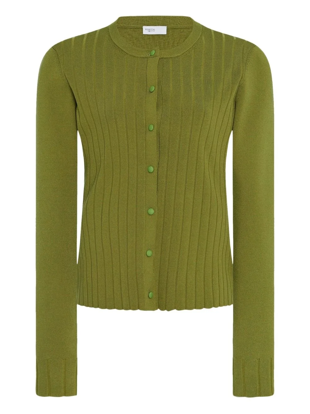ribbed button-front cardigan - 1