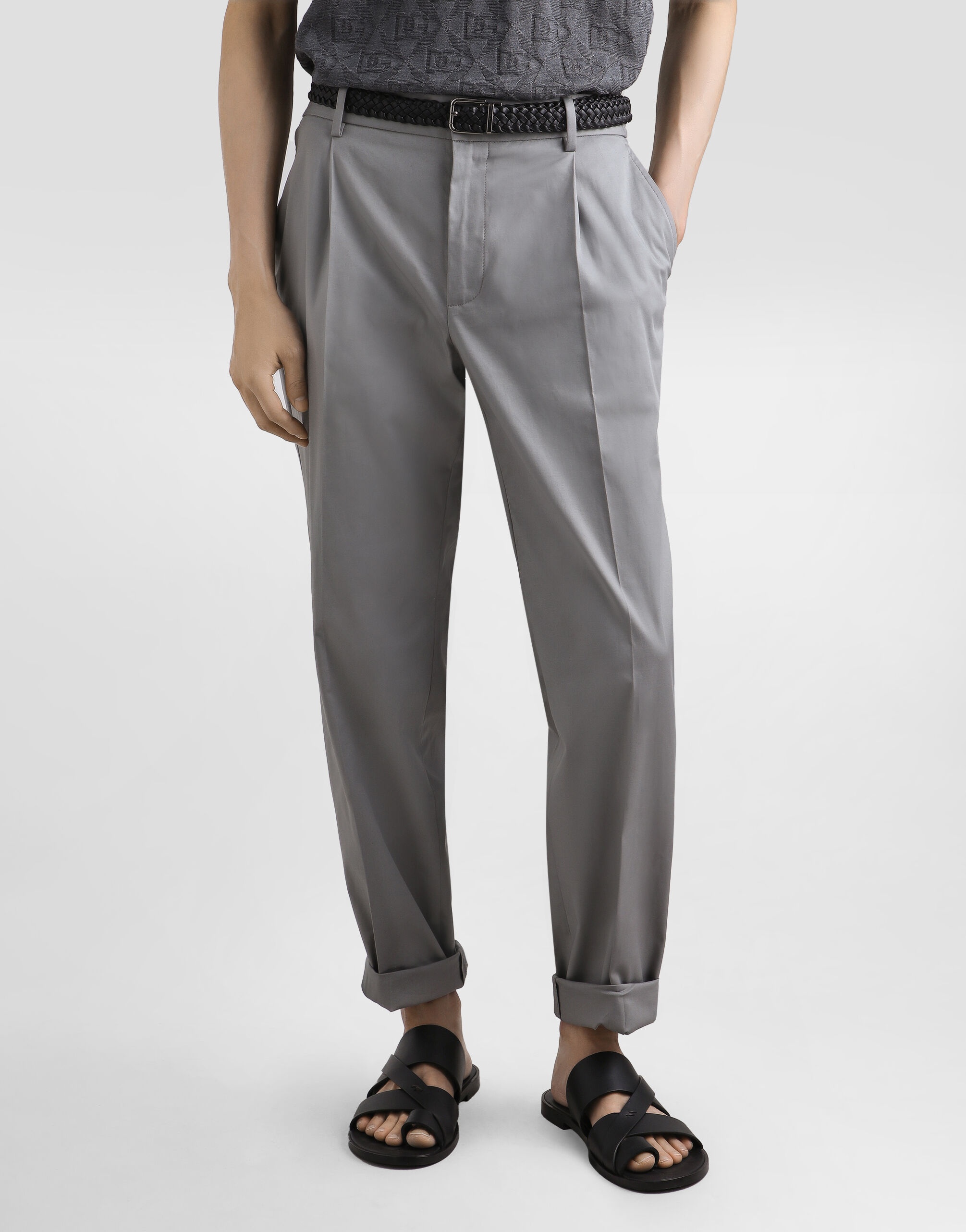 Cotton gabardine trousers - 4