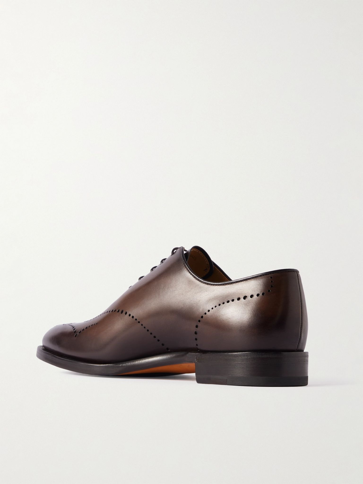Ajouré Venezia Leather Oxford Shoes Brown - 4