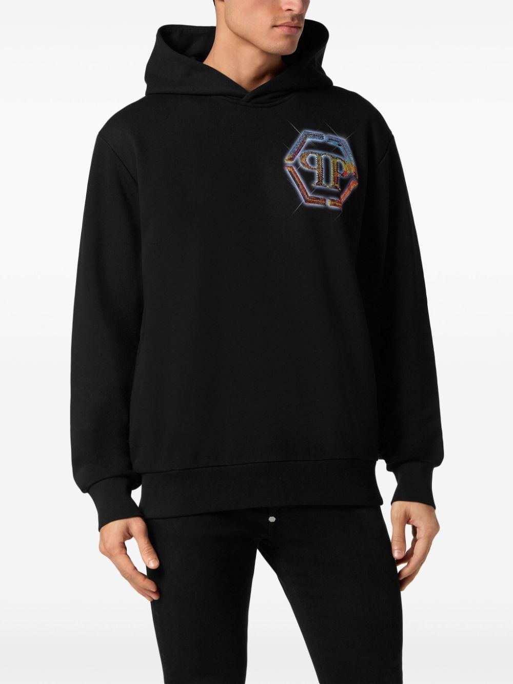 embellished logo-print hoodie - 2