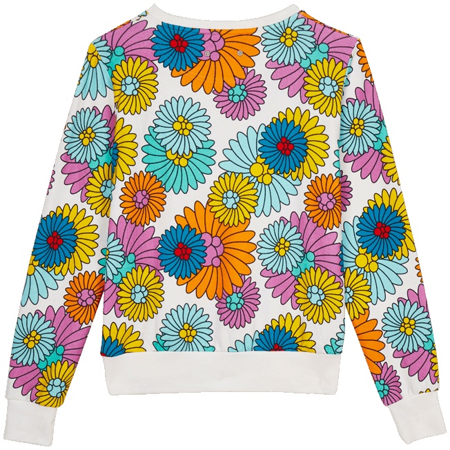 Women Cotton Sweatshirt print Marguerites and flocked Vilebrequin Logo - 2