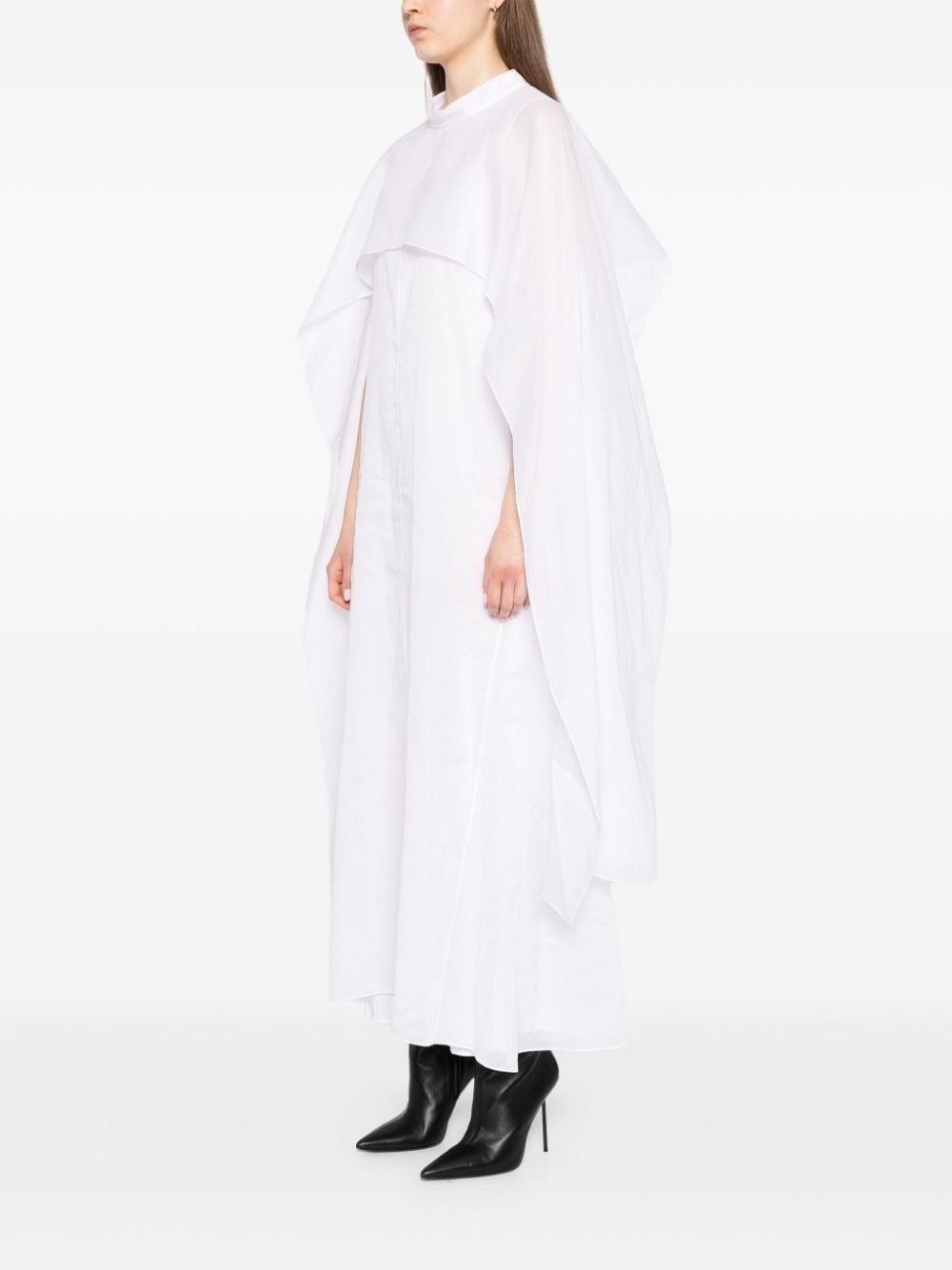 cape-embellished midi dress - 3