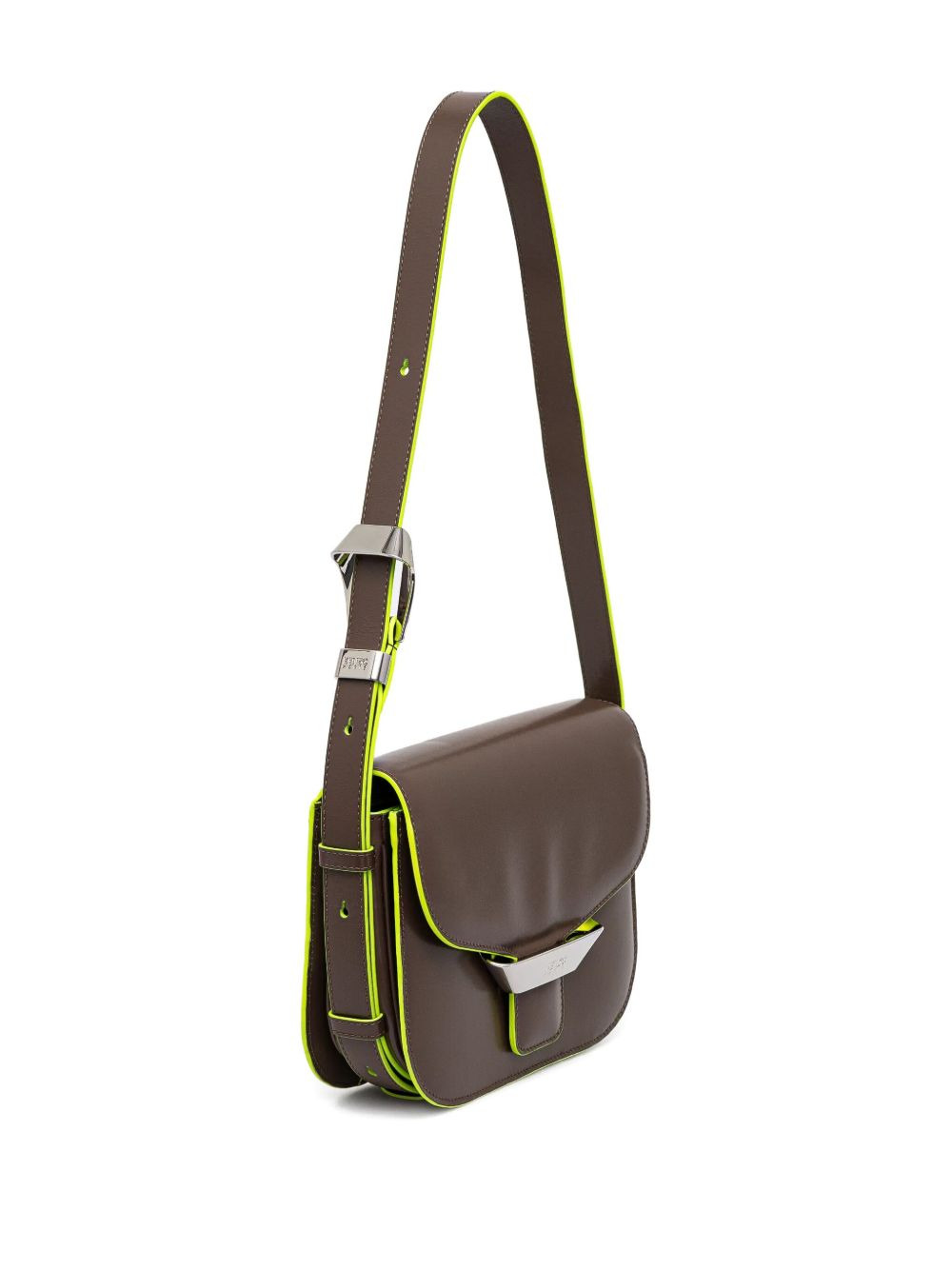 Ribbon leather flap bag - 3