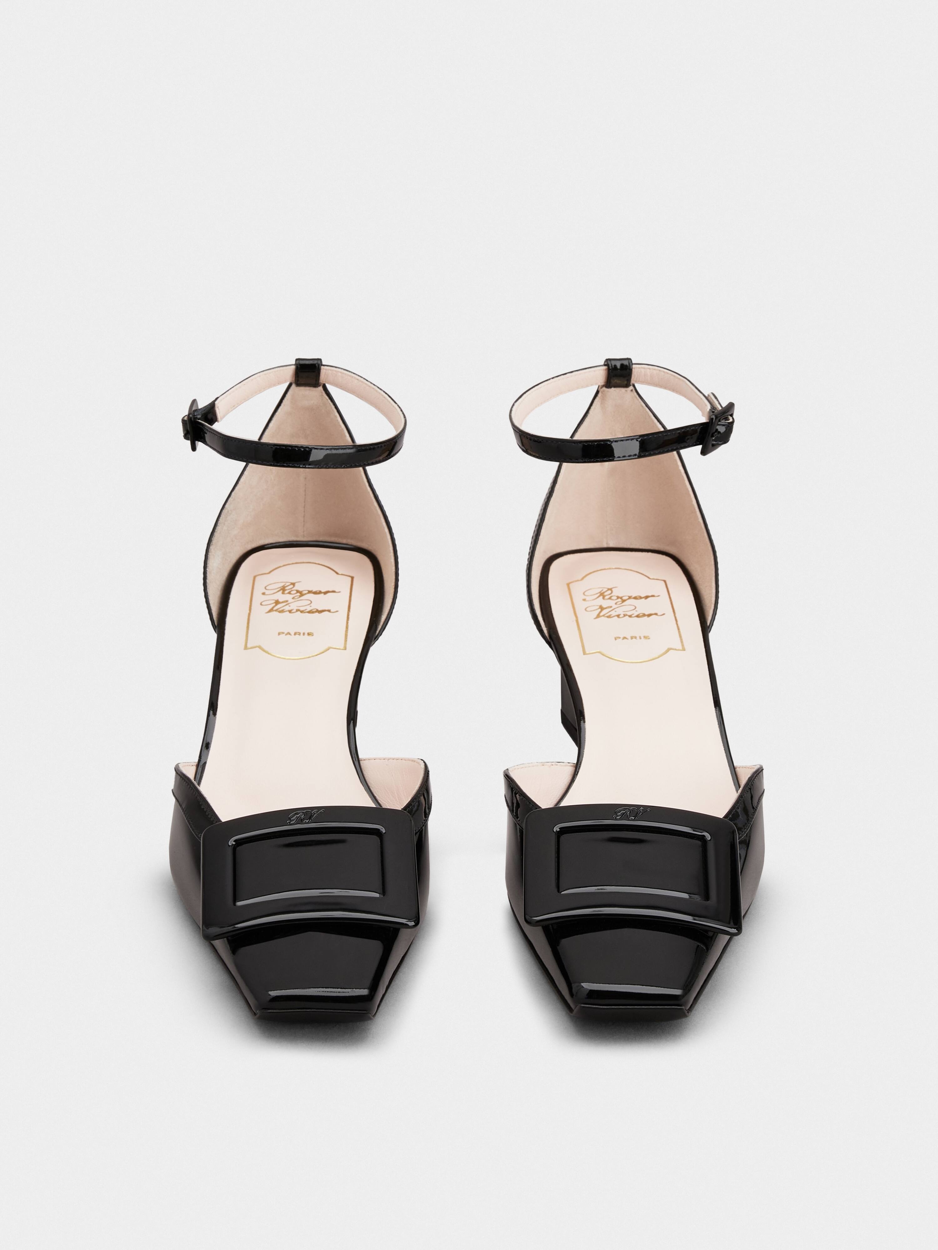 Belle Vivier Ankle Strap Lacquered Buckle Pumps in Patent Leather - 7