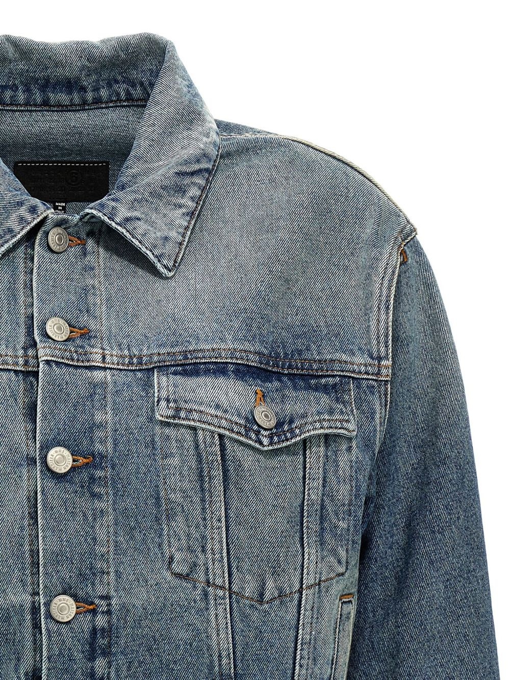 cut-out denim jacket - 4