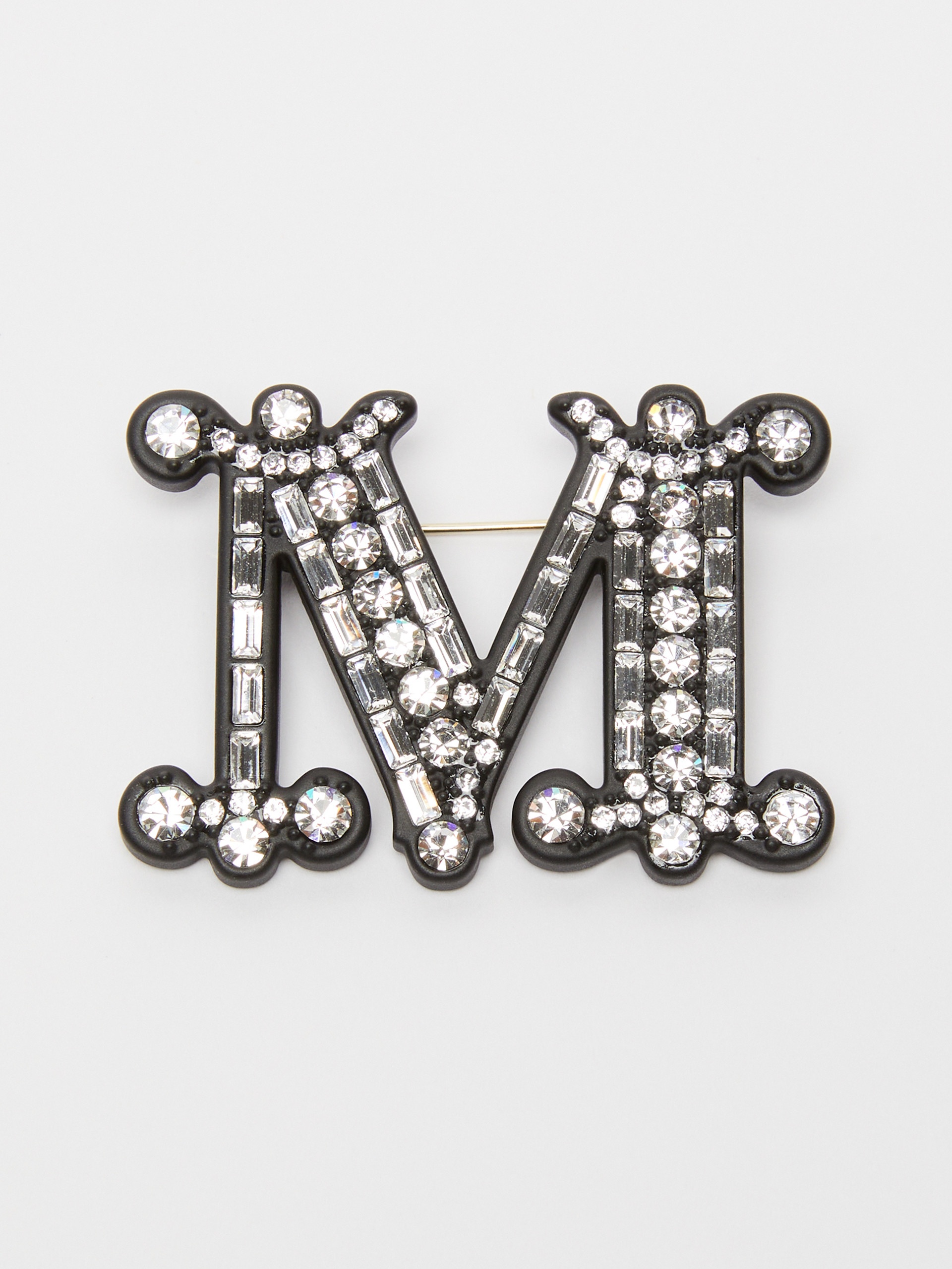 Monogram brooch with crystals - 1