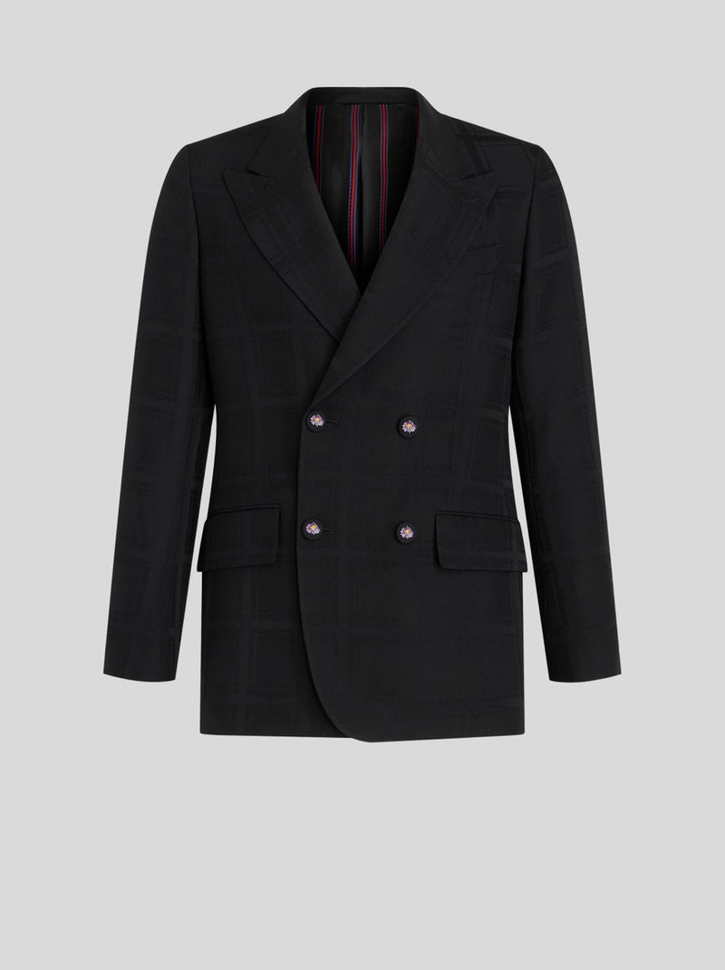 DOUBLE-BREASTED CHECK JACKET - 1