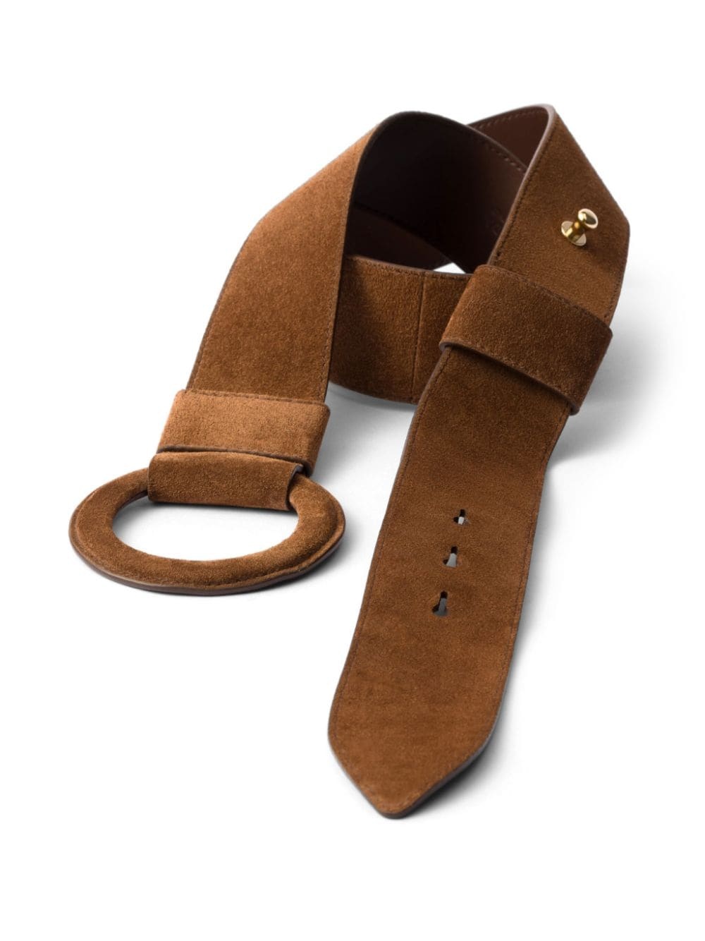 buckle-fastening suede belt - 2