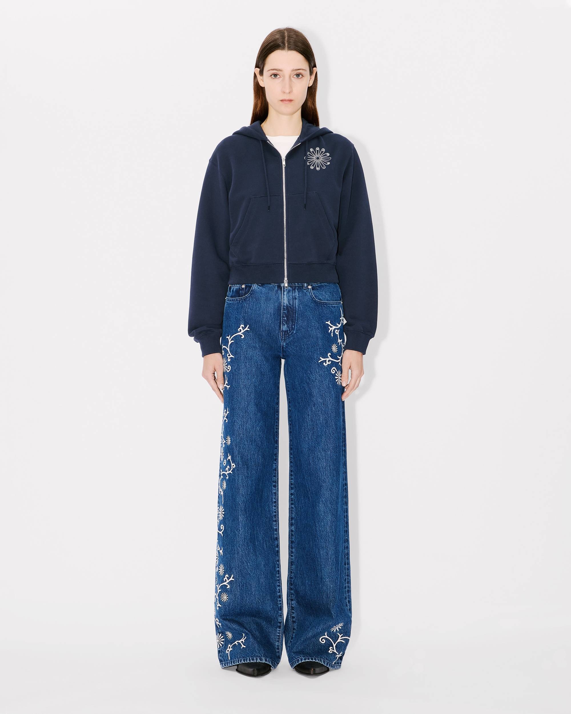 'KENZO Marguerite' cropped embroidered houdie - 5