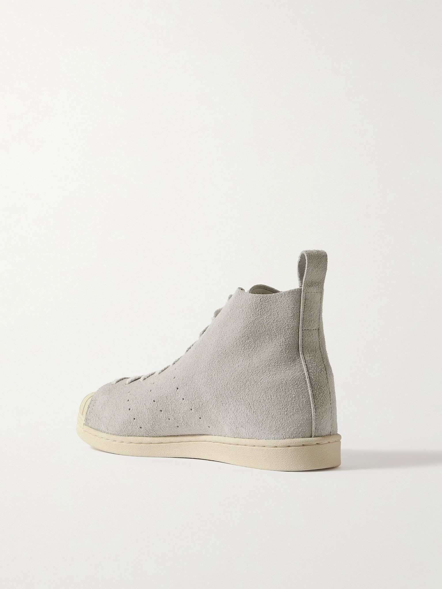+ Wales Bonner Superstar Hi Perforated Suede High-Top Sneakers Light gray - 4